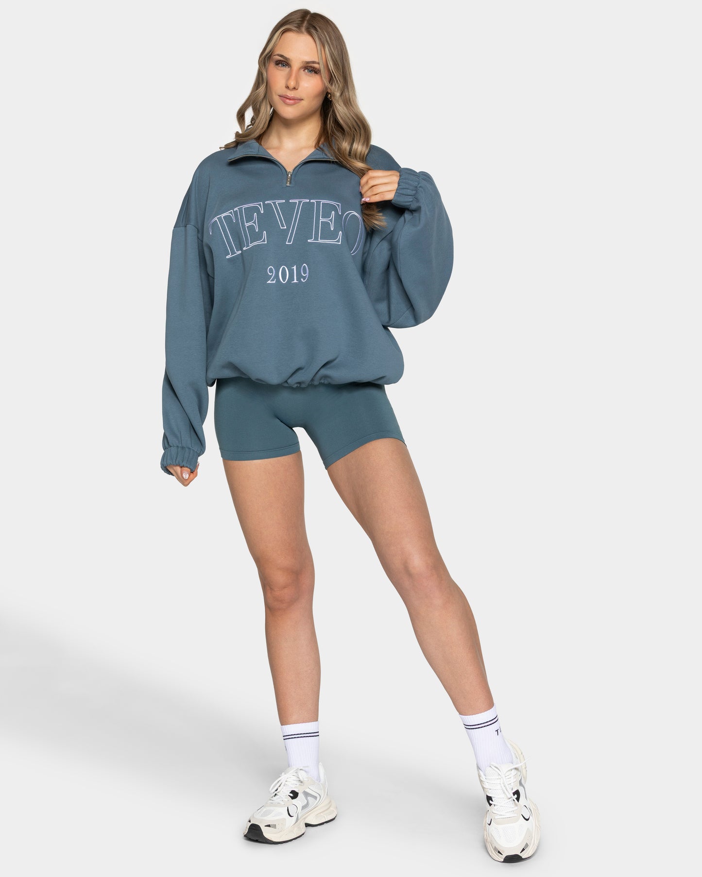 Femme Half Zip Sweater "Teal"