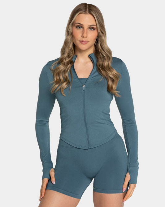 Femme Shaping Zip Jacke "Teal"