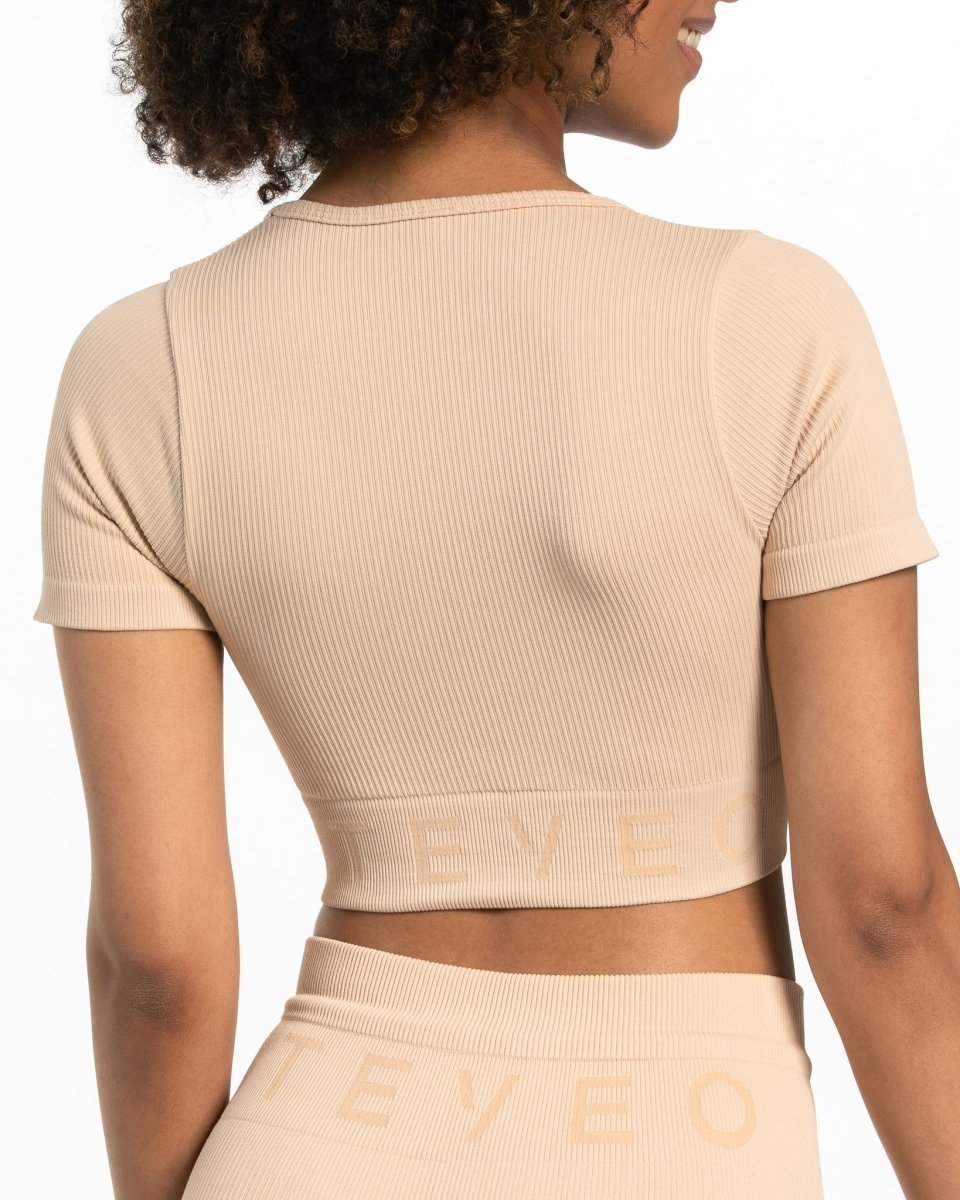 Ribbed Crop Top "Nude" - TEVEO