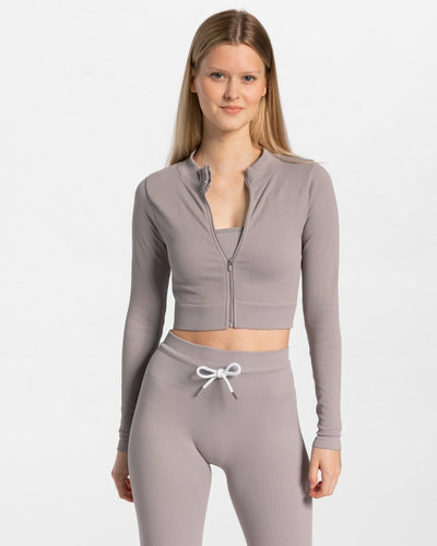 Ribbed Zip Jacke