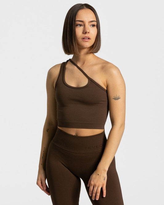 Sassy One Shoulder Top "Braun" - TEVEO