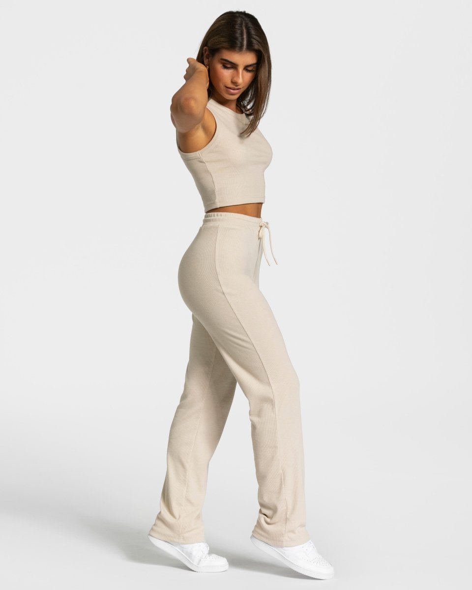 Lounge Crop Top "Beige" - TEVEO