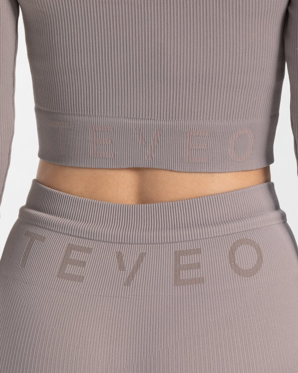 Ribbed Zip Jacke "Stone" - TEVEO